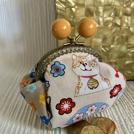 Little Dumpling Purse - Japanese puppy / dog print