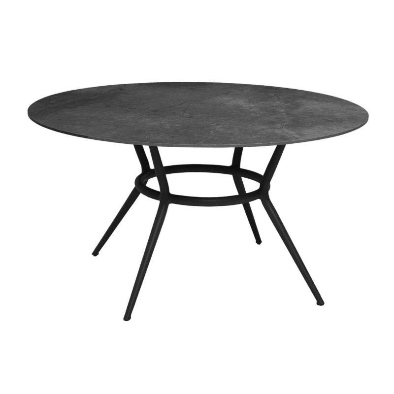 Joy Dining Table, Ø144cm, Lava Grey Base, Black Fossil Top