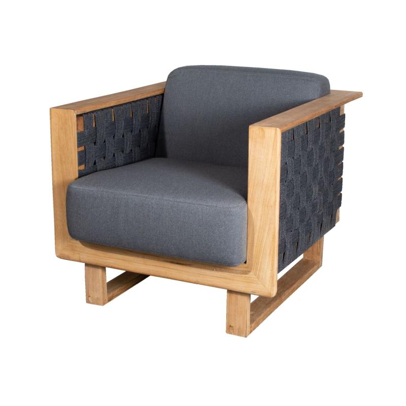 Angle Lounge Chair With Teak Frame