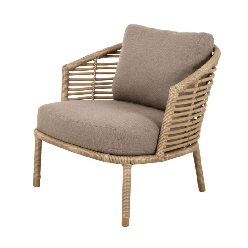 Sense Outdoor Lounge Chair, Natural With Taupe Cushions