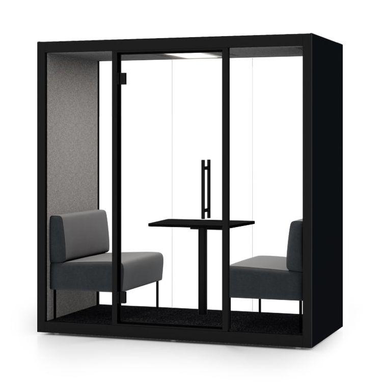 Chatbox Duo, Standard, Black, With Sofa Set & Integrated Table, With Air Flow and Ventilation Dimmer