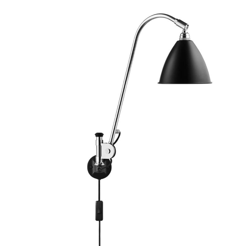 Bestlite BL6 Wall Lamp, Black Shade / Chrome Base