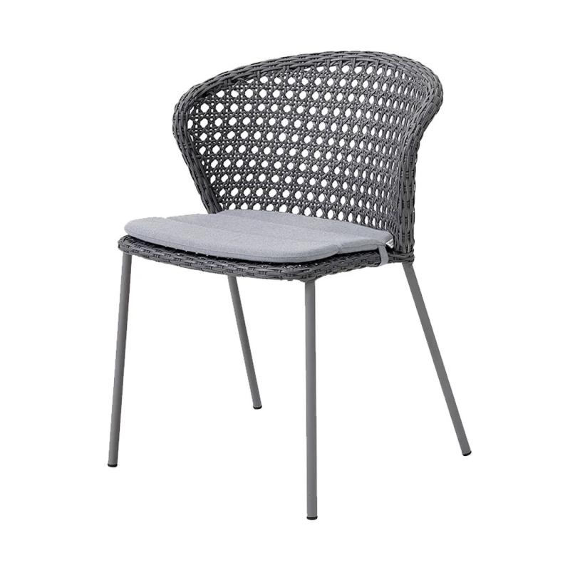 Lean Chair, Light Grey, With Grey Cushion