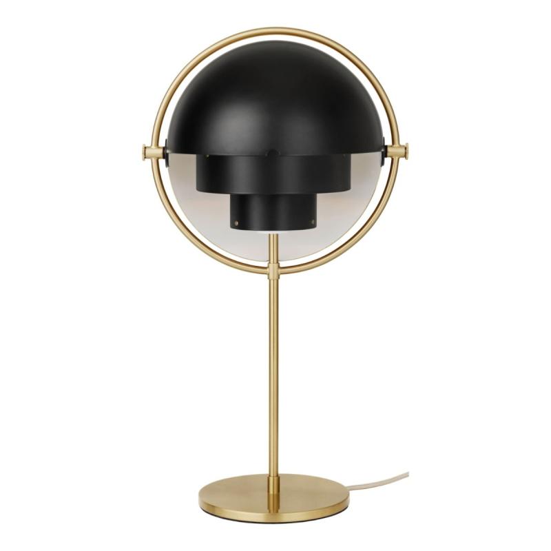 Multi-Lite Table Lamp, Brass Base, Black Shade