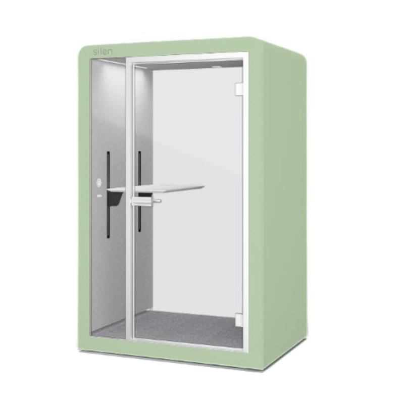 Silen Space 1.5 Pod, Dusty Green, With Integrated Table, Air Flow and Ventilation Dimmer