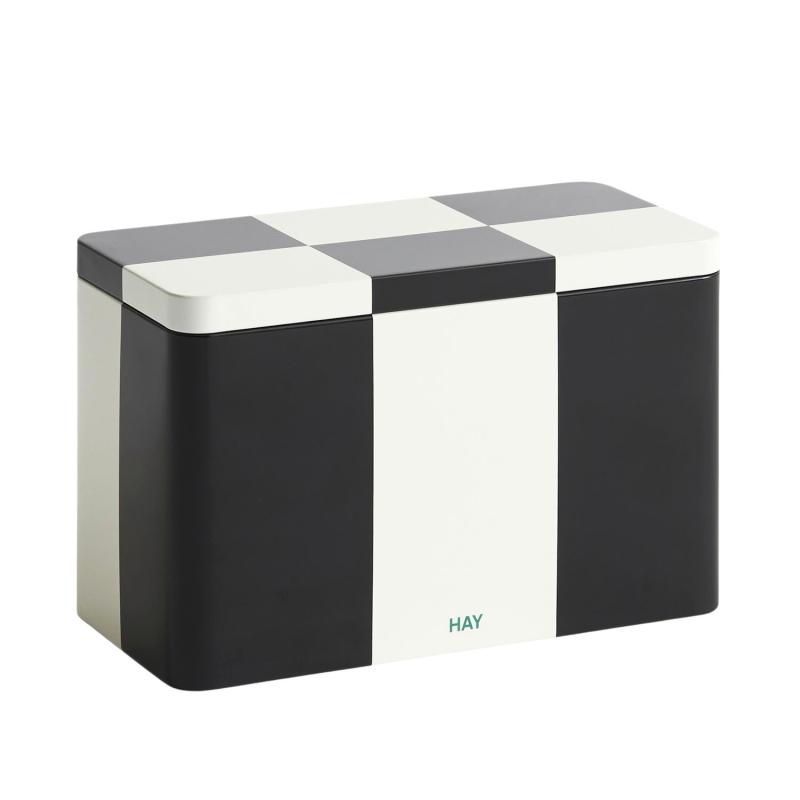 Tin Container, Medium, Black / Off-White