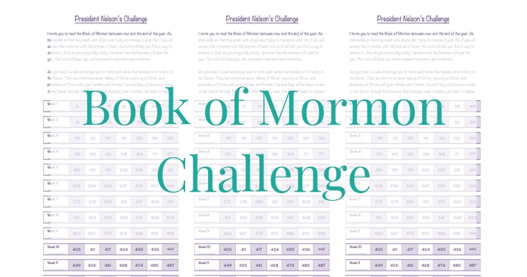 President Nelson 12 Week Book of Mormon Challenge Progress Chart