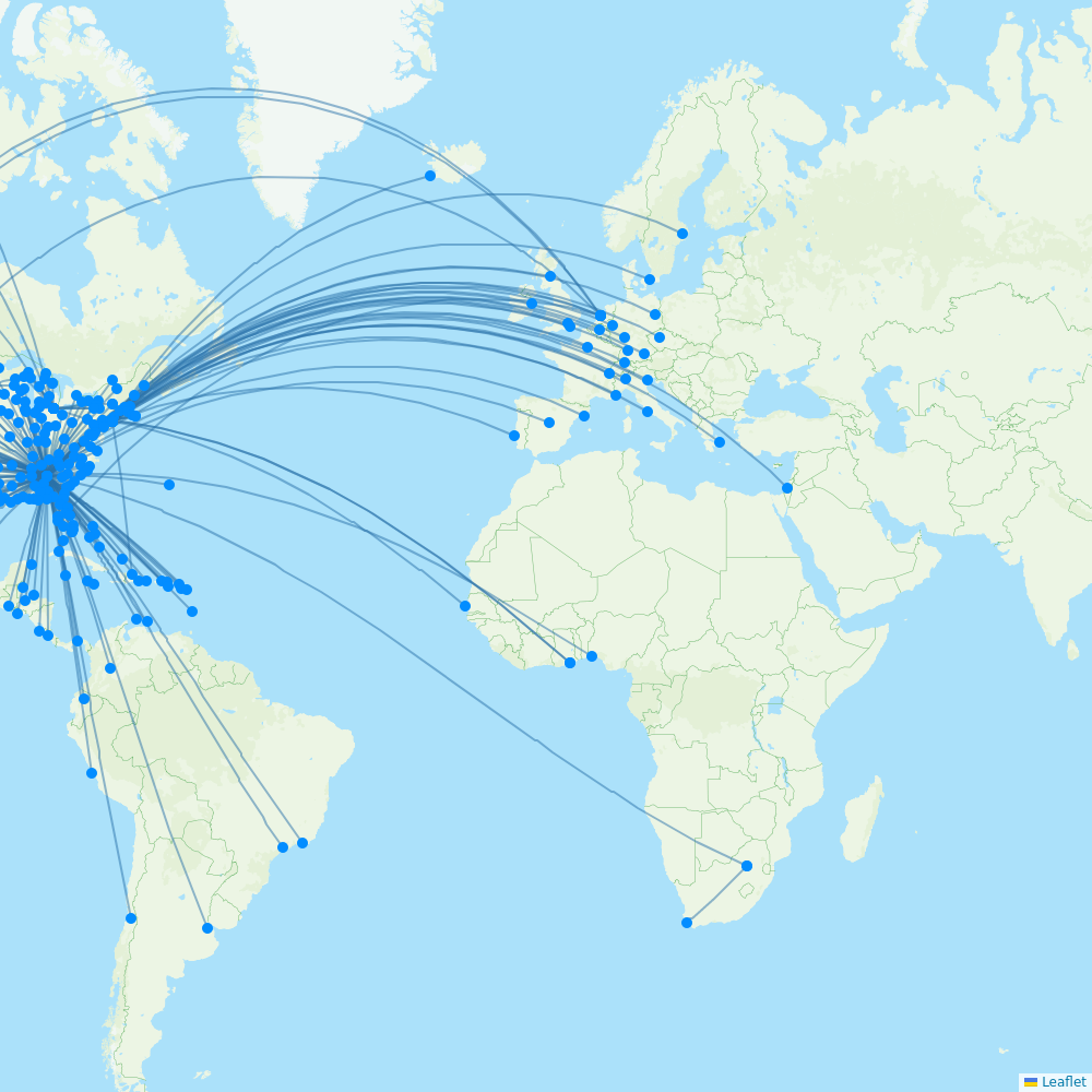 Delta Air Lines routes 2024 map with all flights Flight Routes