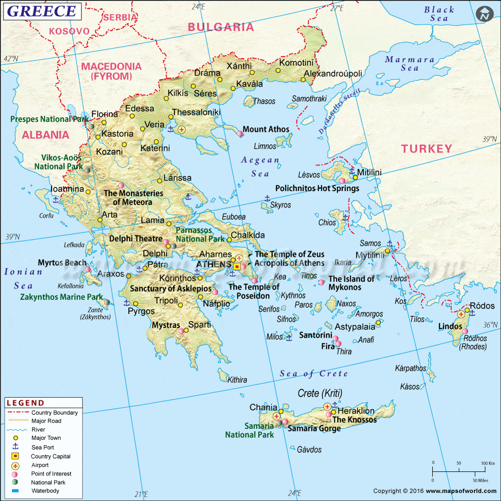 Map Of Greece On World Map United States Map - vrogue.co