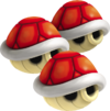 Triple Red Shells from Mario Kart 7.