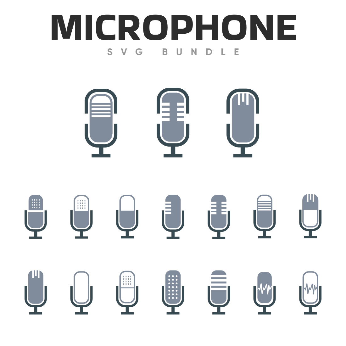 Microphone svg bundle.