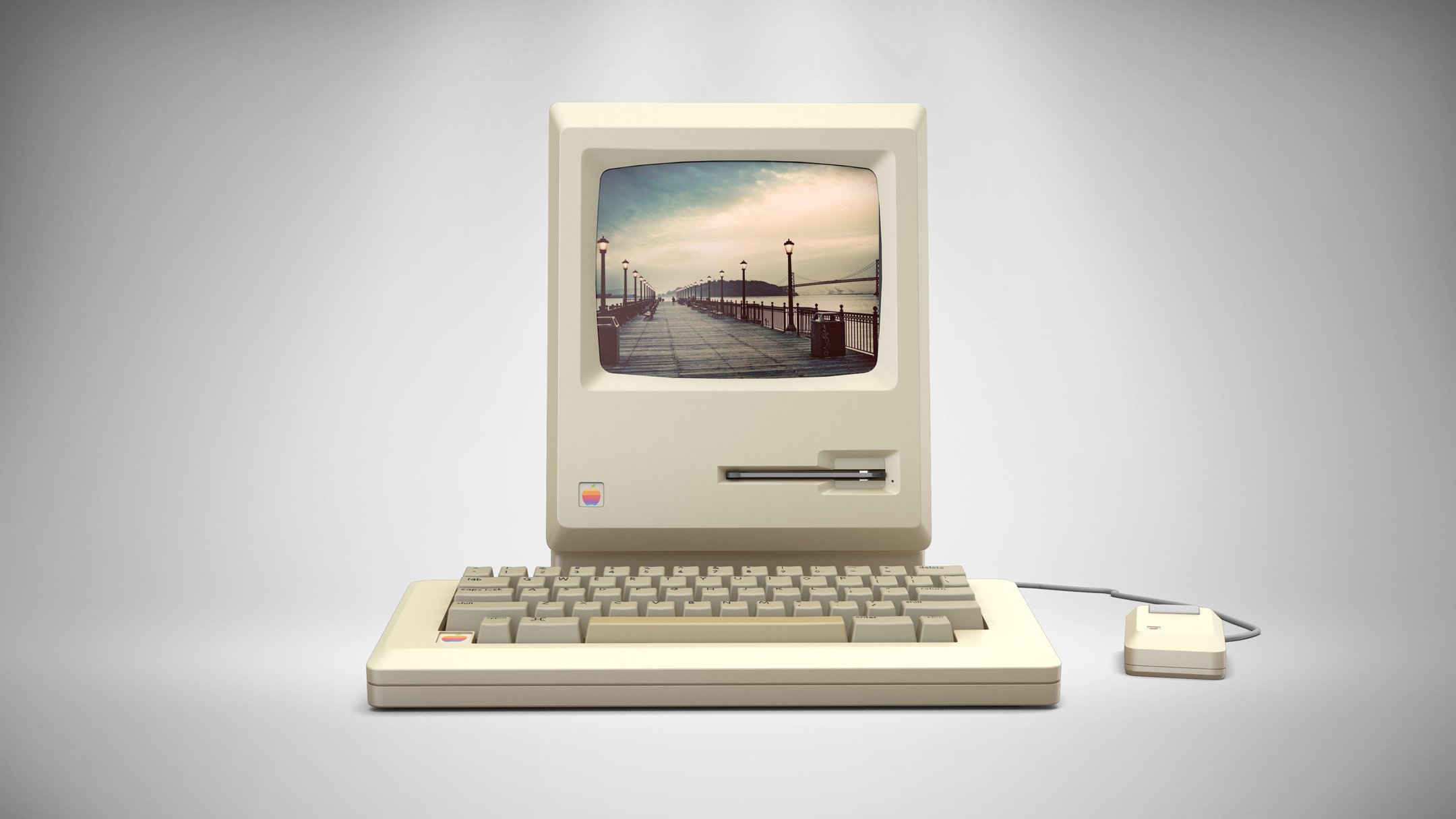 Old Vintage Computer Display Mockup preview image.