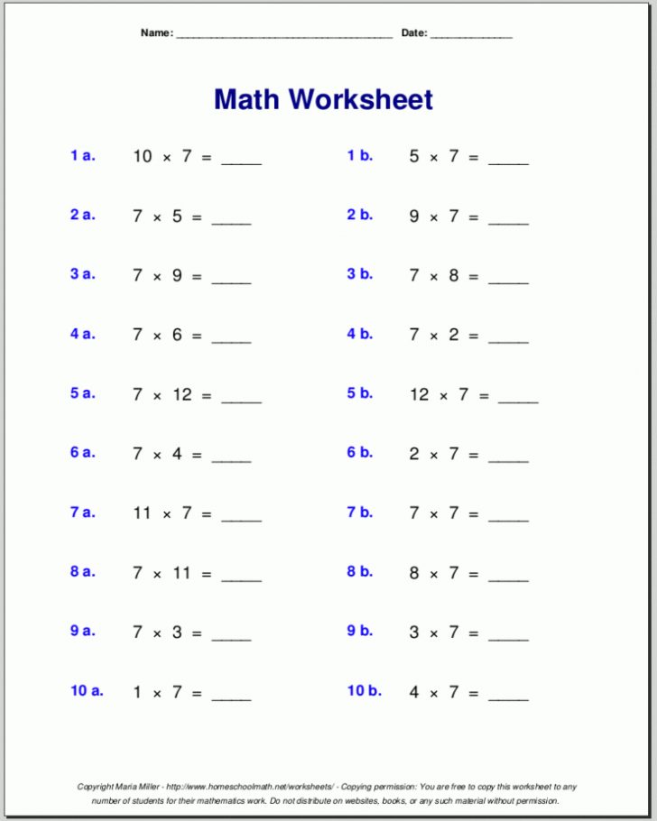 Free Printable Seventh Grade 7th Grade Math Worksheets