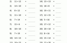 1-20 Addition Worksheets