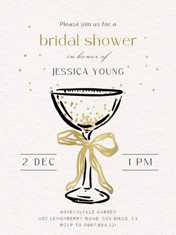 Celebratory wedding shower invitation