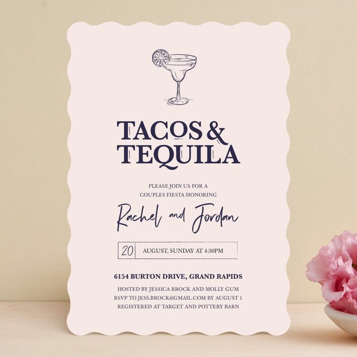 Tacos and tequila couple shower invitation