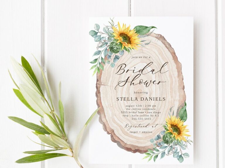 Sunflower bridal shower invitation