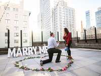 Marriage proposal on rooftop