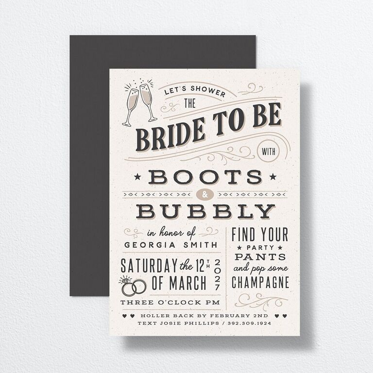 Western-themed bridal shower invitation