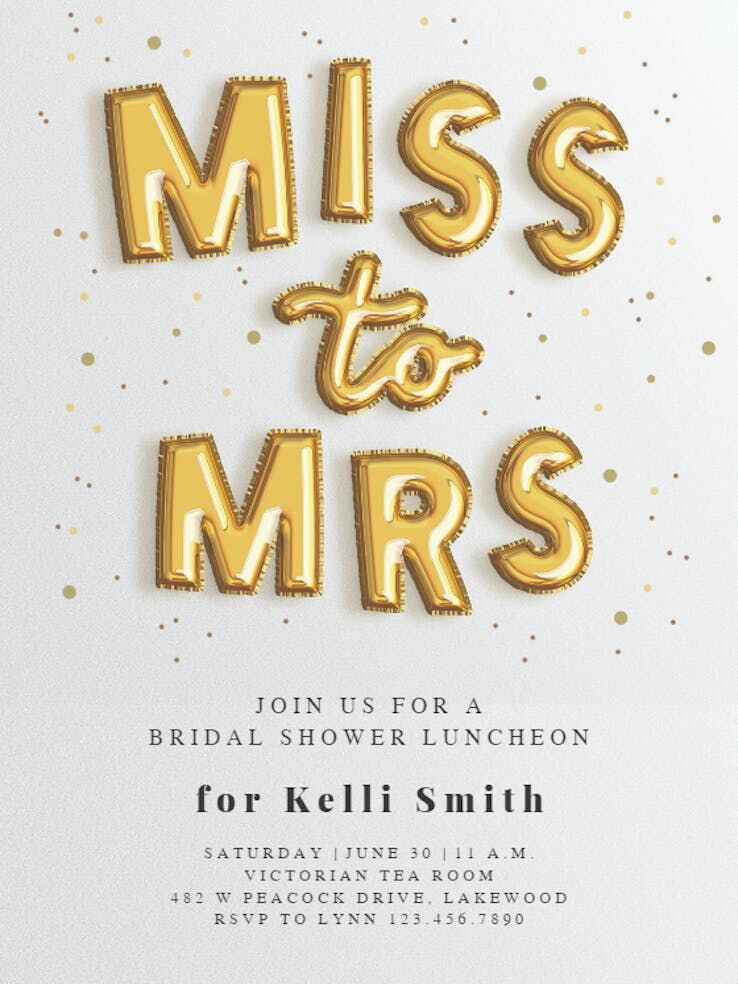 Balloon banner wedding shower invitation