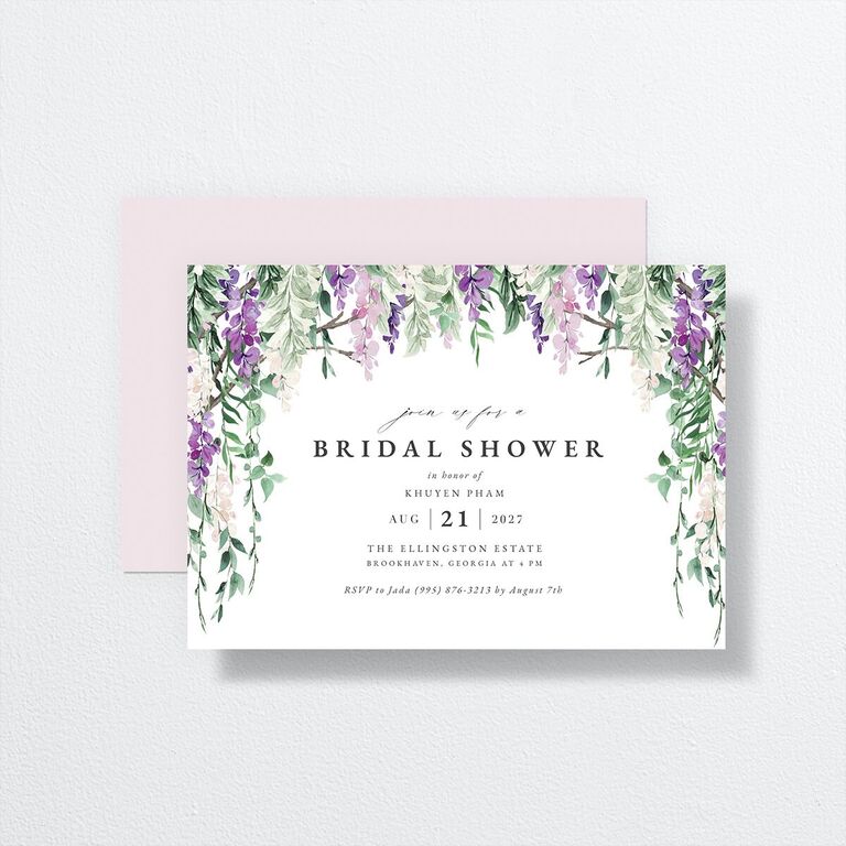 Wisteria bridal shower invitations