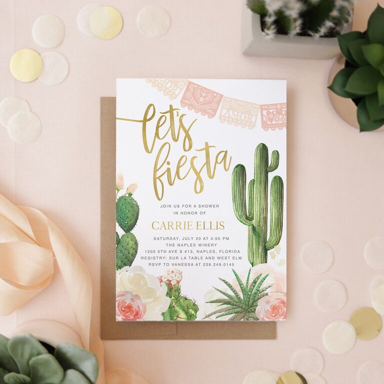 Let's Fiesta bridal shower invitation