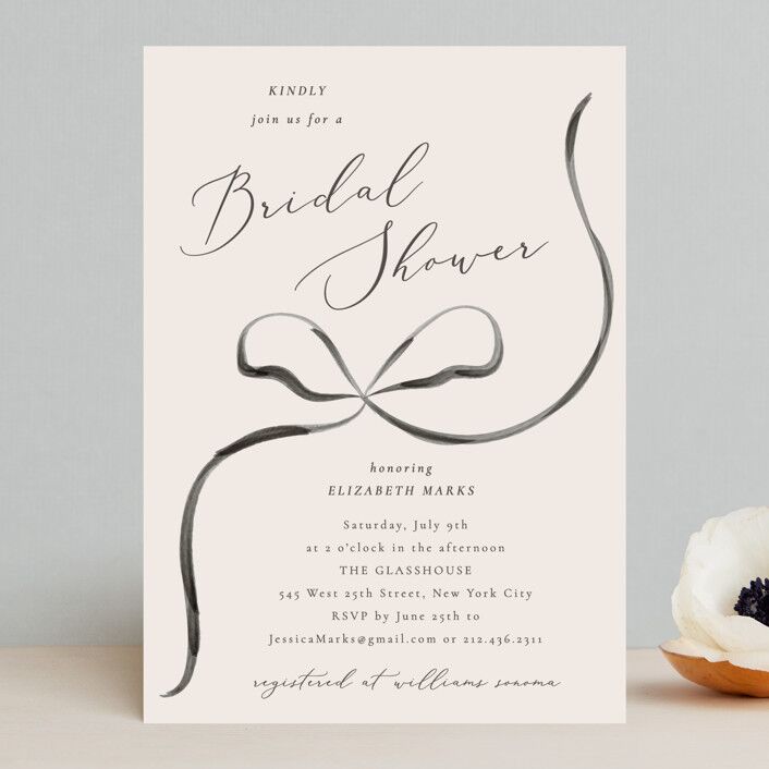 Bow bridal shower invitation