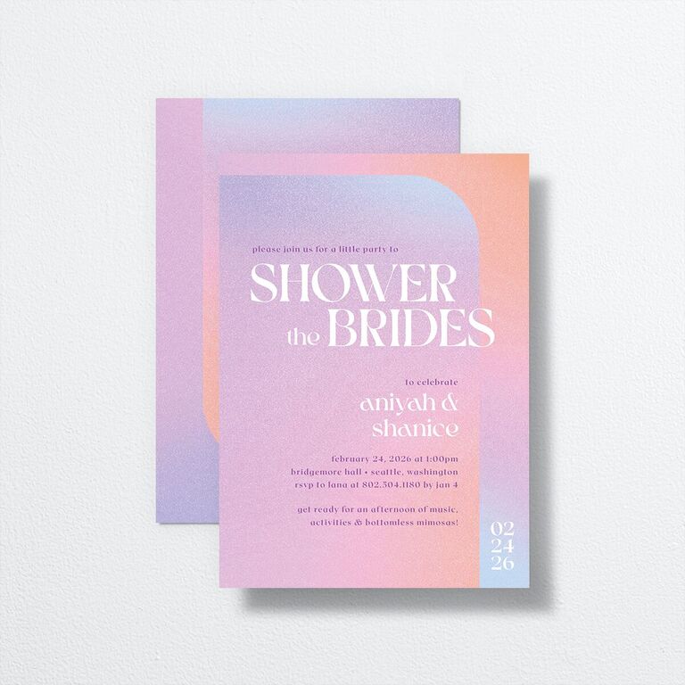 Aura-themed bridal shower invitation