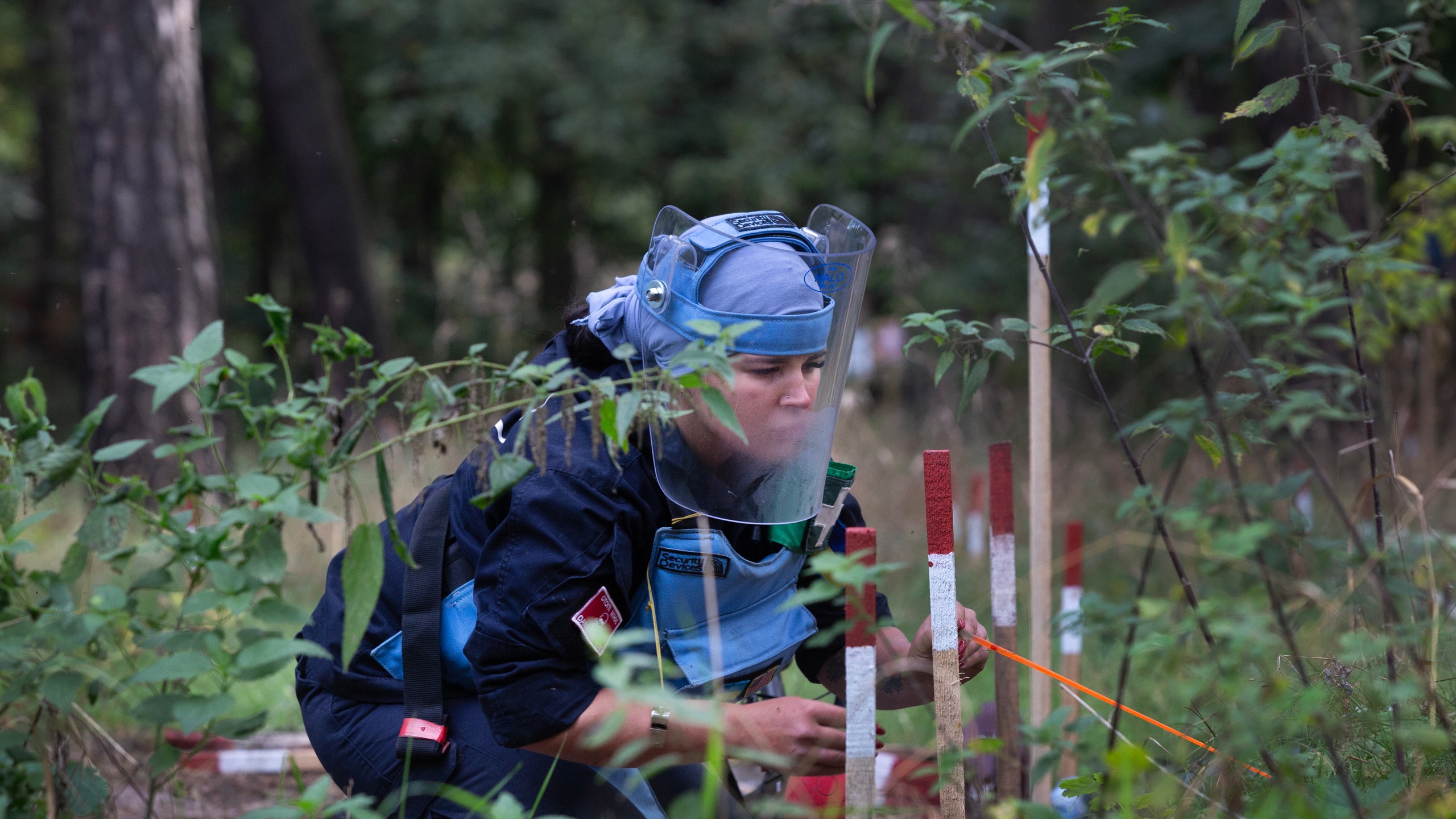 26 year old Karina Krasnikova who studied as a pastry chef  working at the Halo task in the village in Trostianets in...