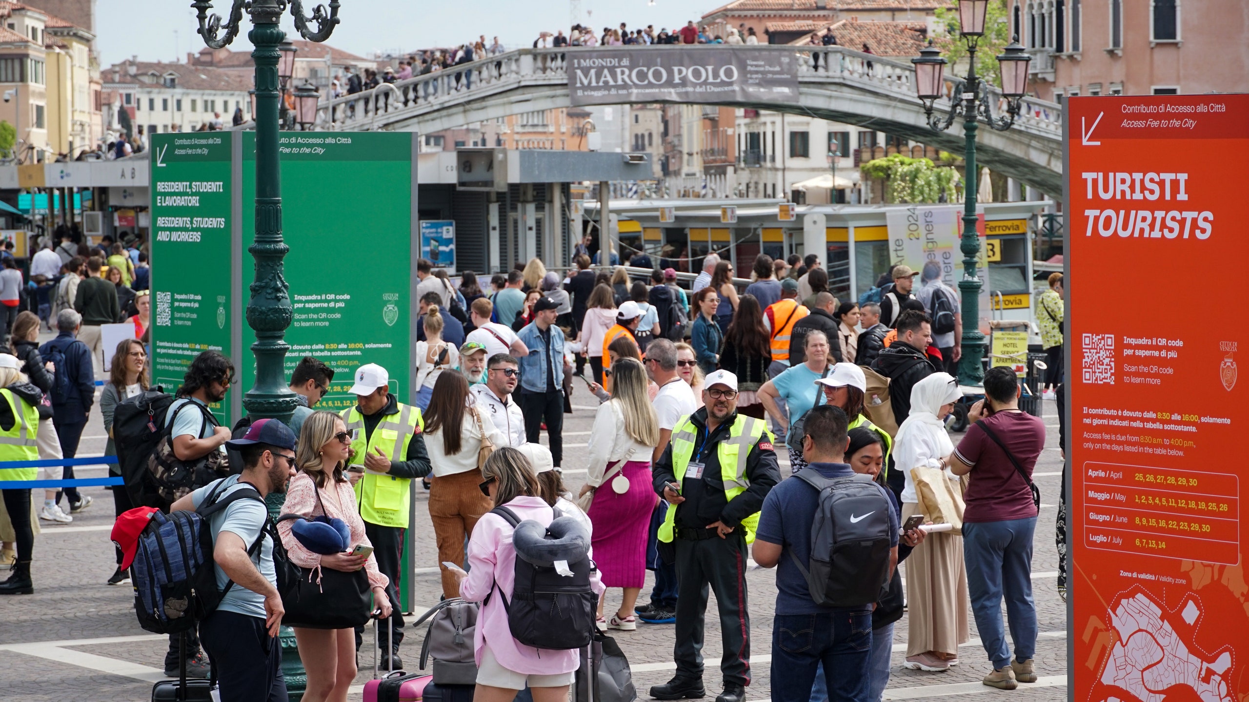 Controlli del biglietto di ingresso a Venezia