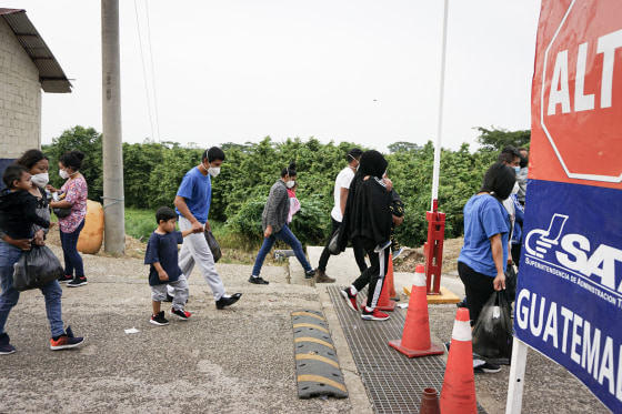 Migrants arriving to Guatemala.