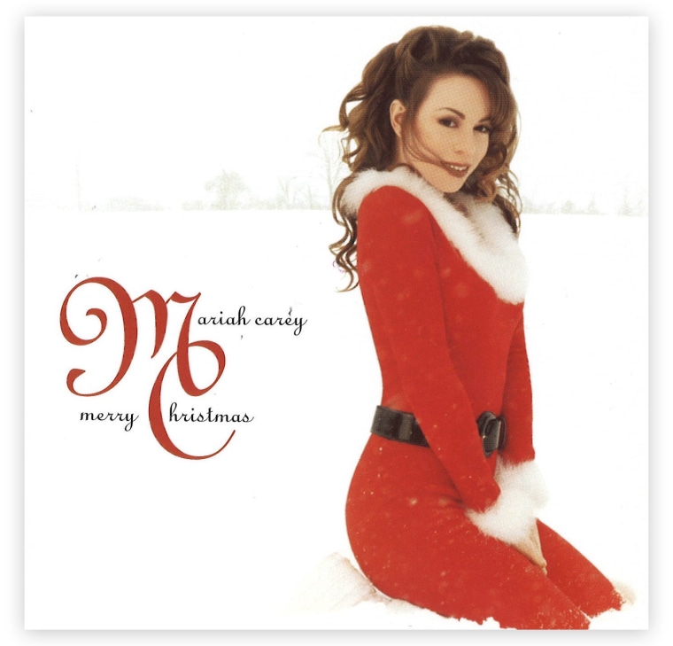 "Merry Christmas" album cover featuring Mariah Carey.