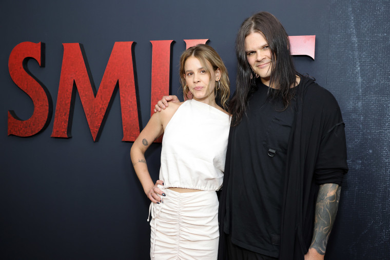 Sosie Bacon and Travis Bacon attend the Los Angeles screening of Paramount's "Smile" at Aero Theatre on Sept. 27, 2022, in Santa Monica, California.