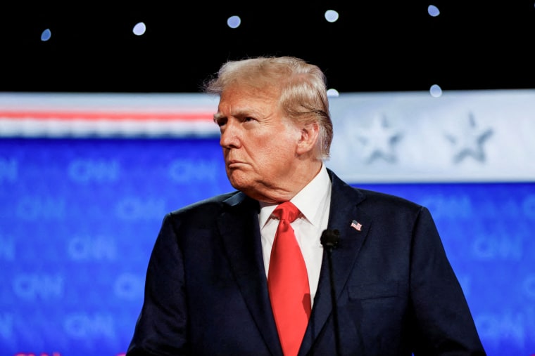 Former President Donald Trump attends the first presidential debate 