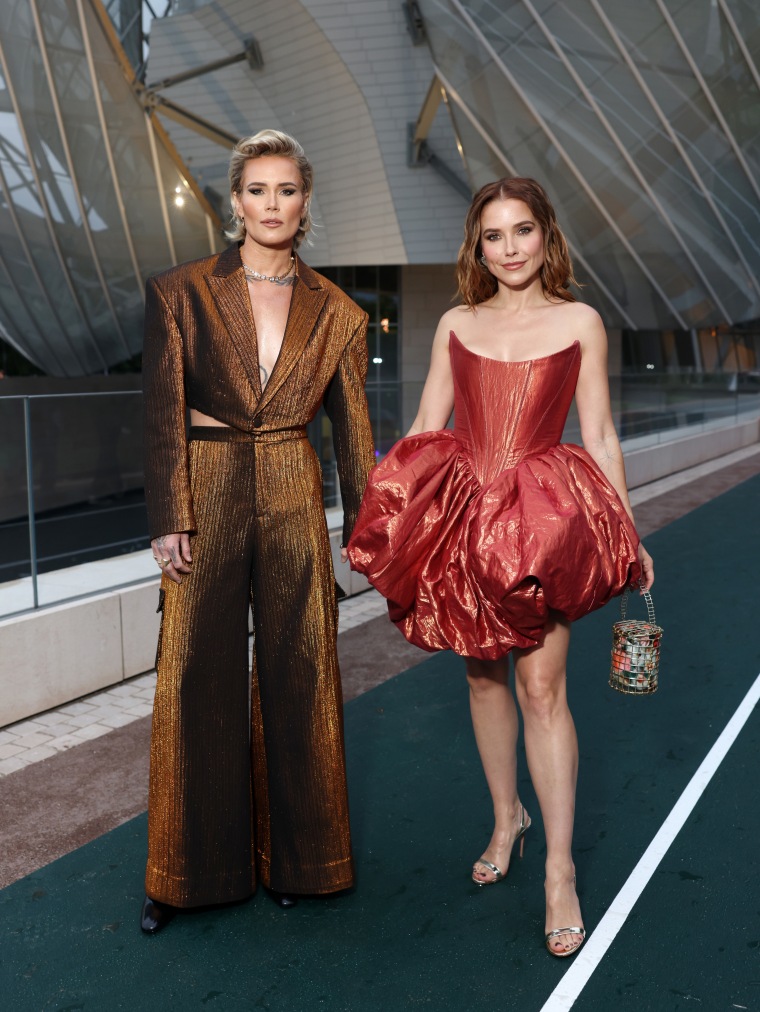 Ashlyn Harris and Sophia Bush at the Prelude to the Olympics on July 25, 2024 in Paris.