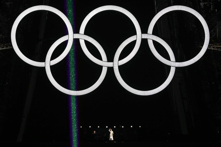 Celine Dion performs at 2024 Paris Olympics opening ceremony.