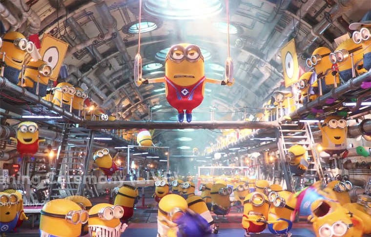 The Minions got in some gymnastics during the opening ceremony.