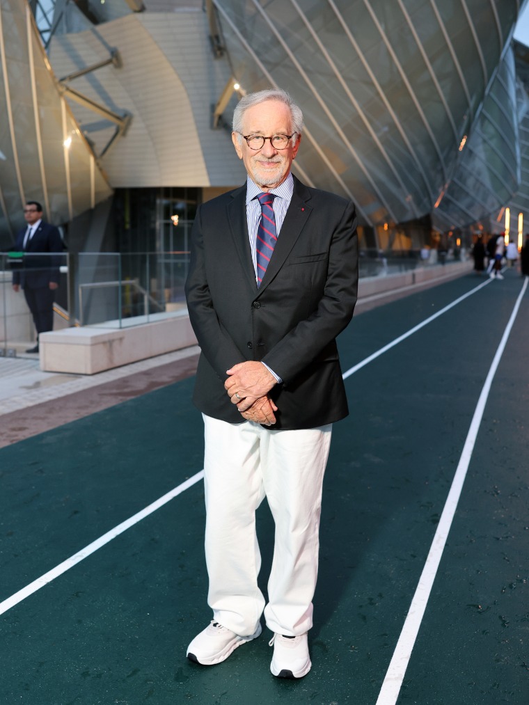 Steven Spielberg at the Prelude to the Olympics on July 25, 2024 in Paris.