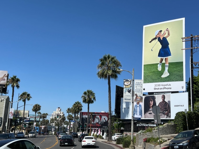 An Apple advertisement tied to the Olympics on Sunset in West Hollywood.