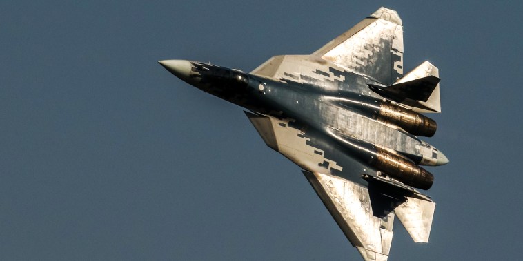 The Sukhoi Su-57 jet fighter 