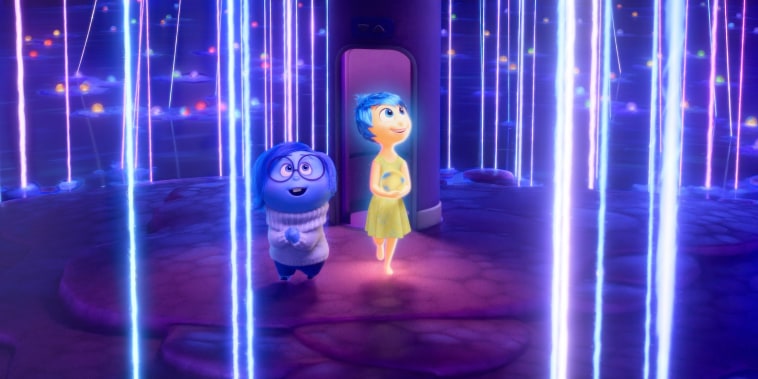 Riley and Sadness in "Inside Out 2."