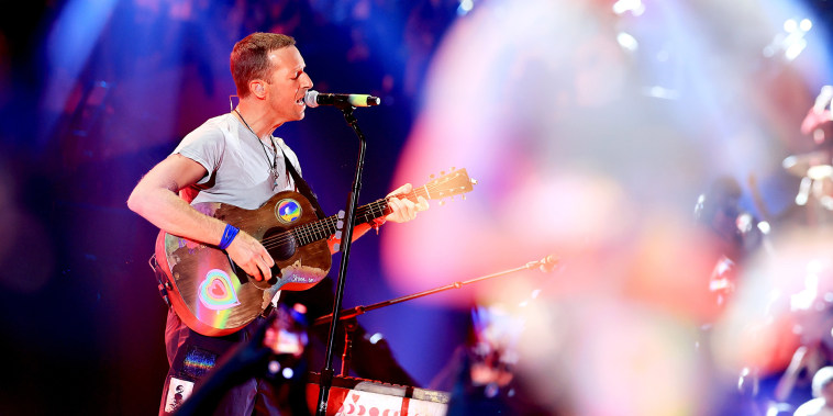 Chris Martin performs in Las Vegas, Nevada, on September 21, 2024. 