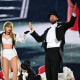 Taylor Swift is joined on stage by Travis Kelce