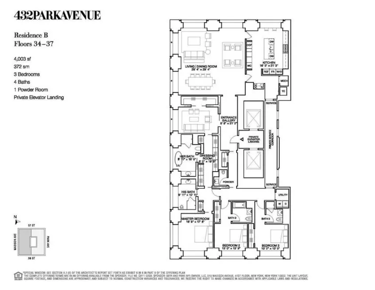 432 Park Avenue, 35B | floorplan | View 16