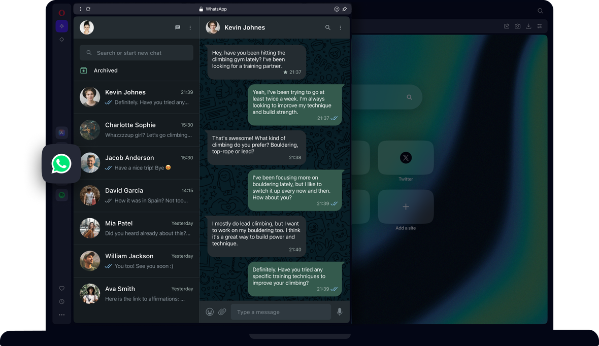 WhatsApp on desktop