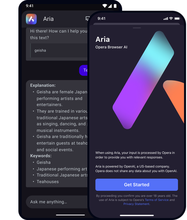 Aria Free browser AI