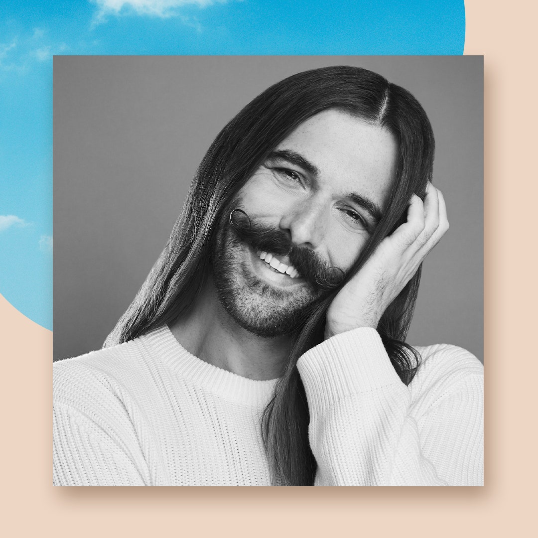 Jonathan Van Ness wearing white top.