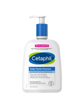 Cetaphil cleanser on clear background