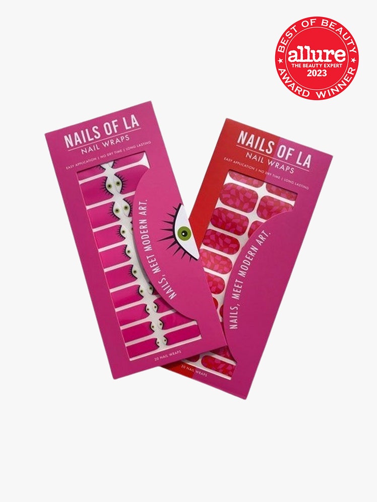 Nails of LA Nail Wraps pink nail wrap boxes on light grey background