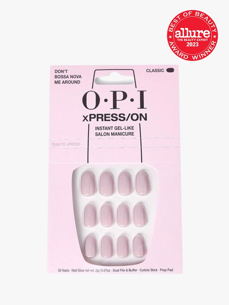 OPI xPressOn Press On Nails pink box on light grey background